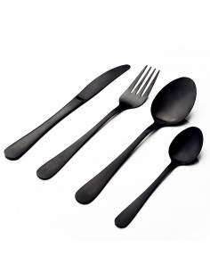 Glamour Black 16pc Cutlery Set